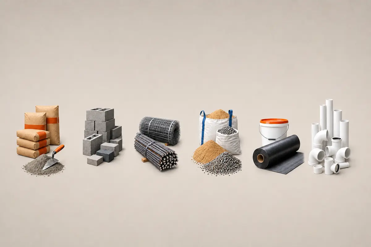 Materiales de mantenimiento y protección preparados antes de la temporada de lluvias
